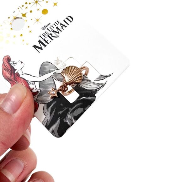 Disney The Little Mermaid Vintage Gold Rose Gold Charm Necklace and Ring Bundle - Picture 2 of 5